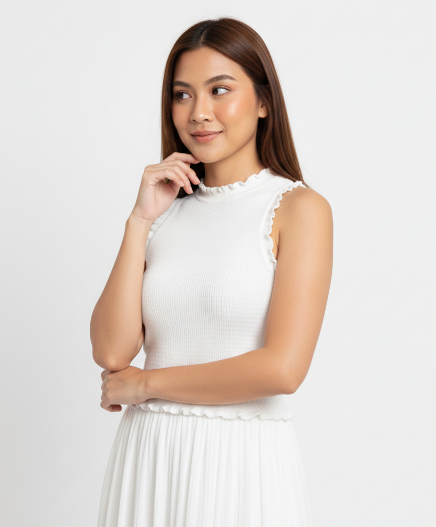 Ruffled Sleeveless Top