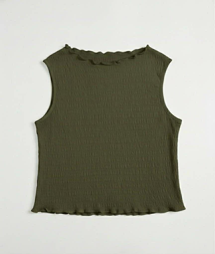 Ruffled Sleeveless Top
