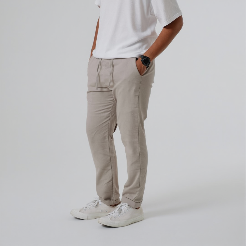 Ankle Basic Pants Beige